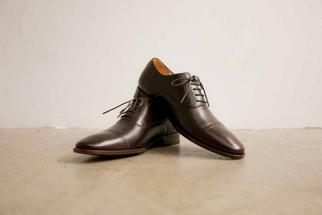 Quarter Brogue 1/4雕花横饰牛津鞋 浓粹咖 - 男款皮鞋 - 真皮 咖啡色