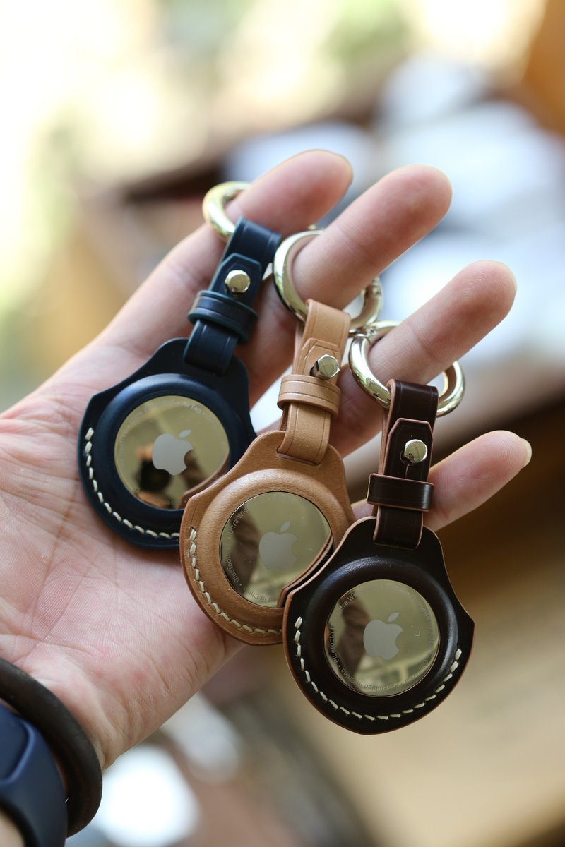 马臀皮全包airtag保护套真皮 可挂式Airtags皮质壳防丢防摔钥匙扣 - 数码小物 - 真皮 