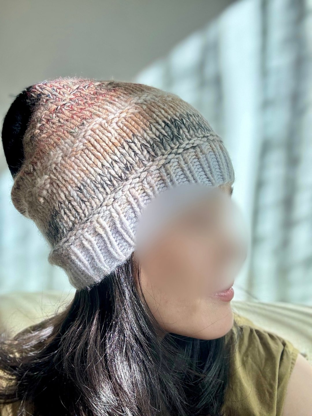 喀什米尔/精品/浅灰卡其纯羊绒100%堆堆反折纯羊毛帽子|北欧风格| - 帽子 - 羊毛 卡其色