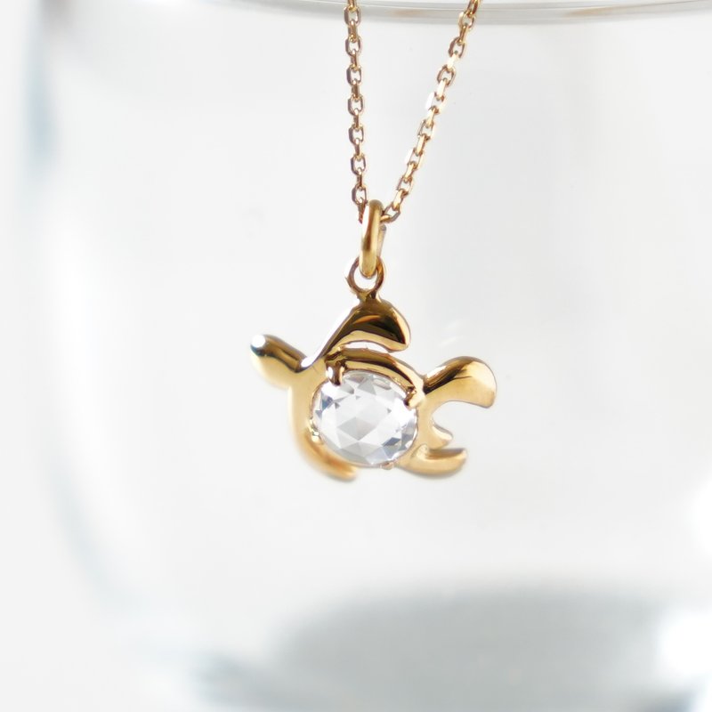 带来幸福的海之守护神“Honu”海龟项链 – 金色 / 台湾本岛包邮 - 项链 - 纯银 金色