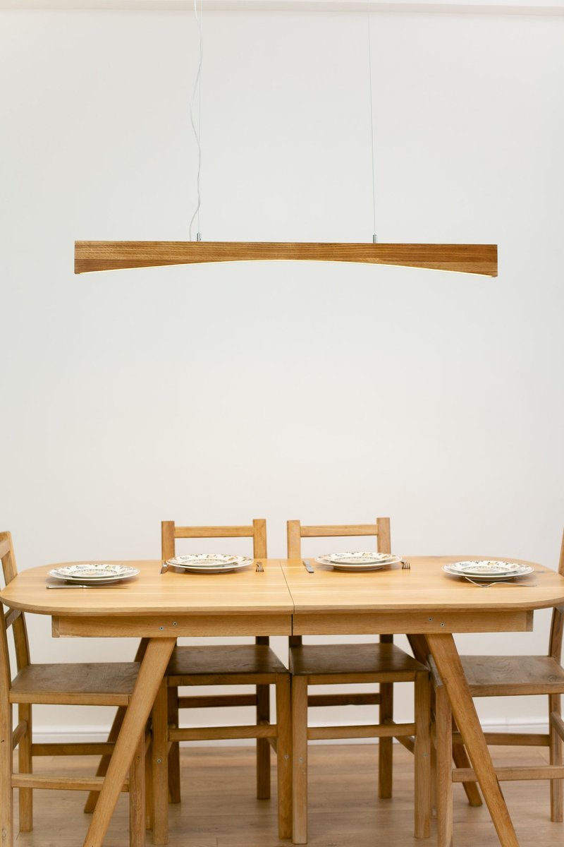 木质吊灯、线性吊灯、独特悬挂灯、木质吸顶灯 - 灯具/灯饰 - 木头 