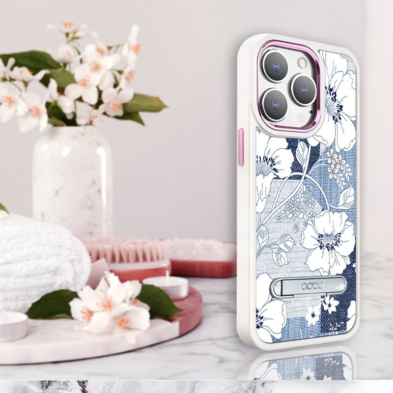 iPhone 15 14系列 军规防摔铝合金镜头框立架手机壳-忘忧草 - 手机壳/手机套 - 其他材质 多色