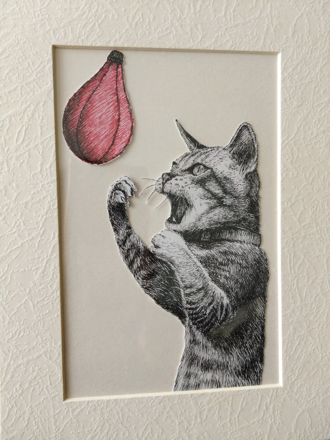手绘猫咪似颜绘 独一无二宠物画 连纸框 - 订制画像 - 纸 白色