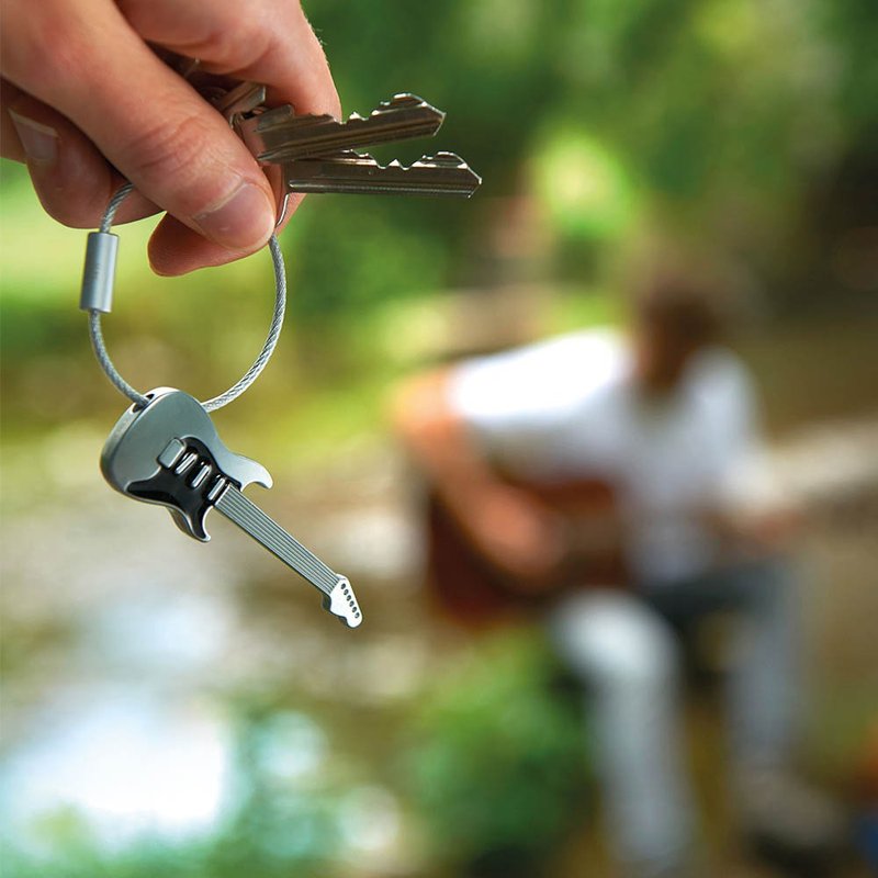 【定制化礼物】金属电吉他钥匙圈 - 钥匙链/钥匙包 - 其他金属 银色