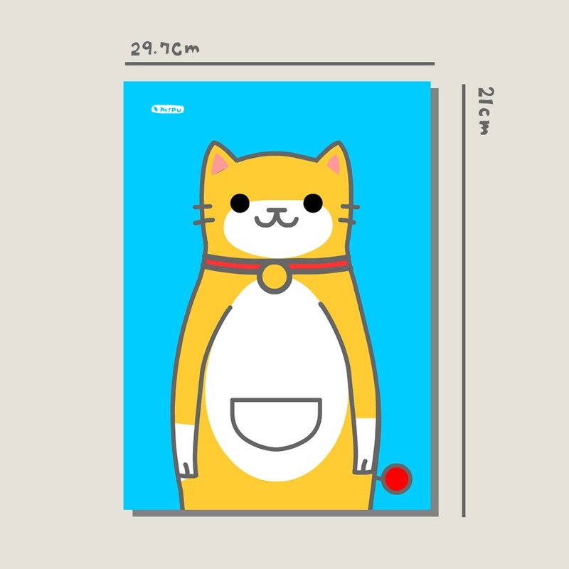 原创A4海报/哆啦美/原创设计/猫咪/A4海报/装饰画/印刷海报 - 海报/装饰画/版画 - 纸 