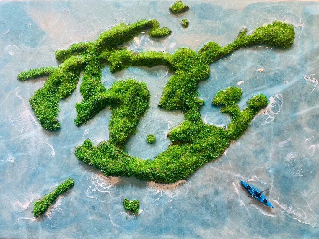 帕劳罗克群岛海洋造景无框画 - 画框/相框 - 树脂 蓝色
