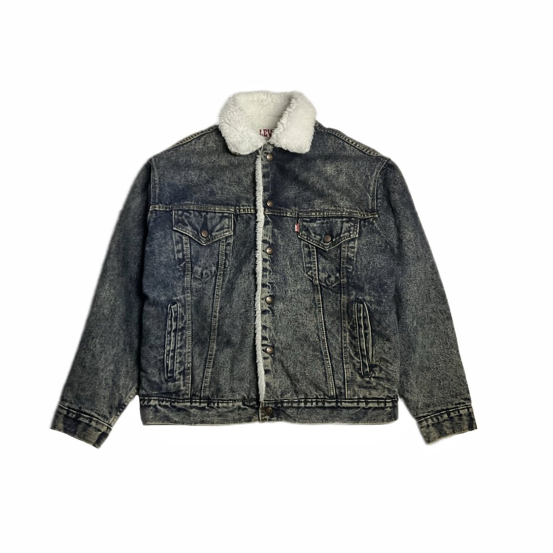 古着80s Levis 雪花黑雪巴外套 - 男装外套 - 棉．麻 黑色
