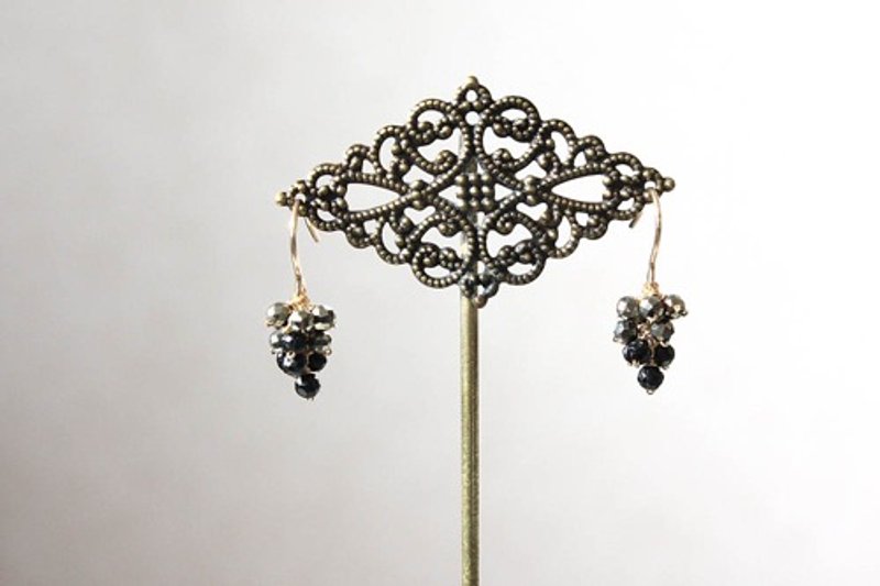 Pinkoi 代购 - No. 718黑尖晶石和黄铁矿耳针 - 耳环/耳夹 - 宝石 