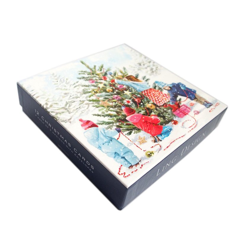 雪地布置圣诞树 耶诞盒卡12入【Ling Design-LD卡片 圣诞节系列】 - 卡片/明信片 - 纸 多色