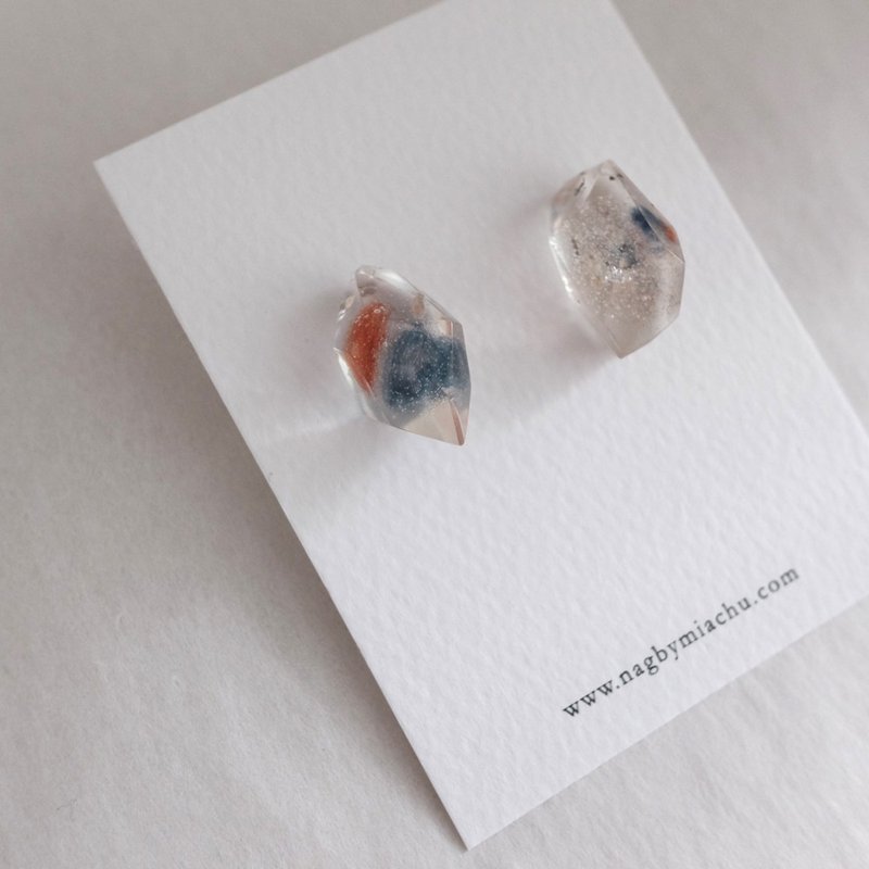 nag.19 x tiger milk 矿石耳环 - 耳环/耳夹 - 其他材质 多色