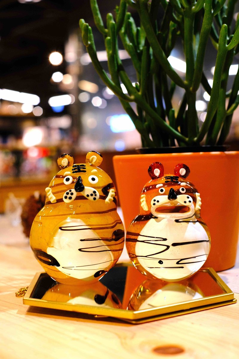 玻璃存钱老虎扑满 | 玻璃炽造 工坊手作 - 储蓄罐 - 玻璃 多色