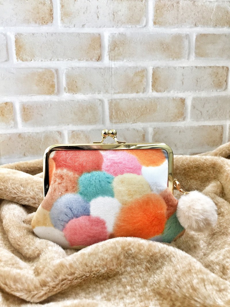 暖心绵花口金包-拿铁色 - 皮夹/钱包 - 棉．麻 咖啡色