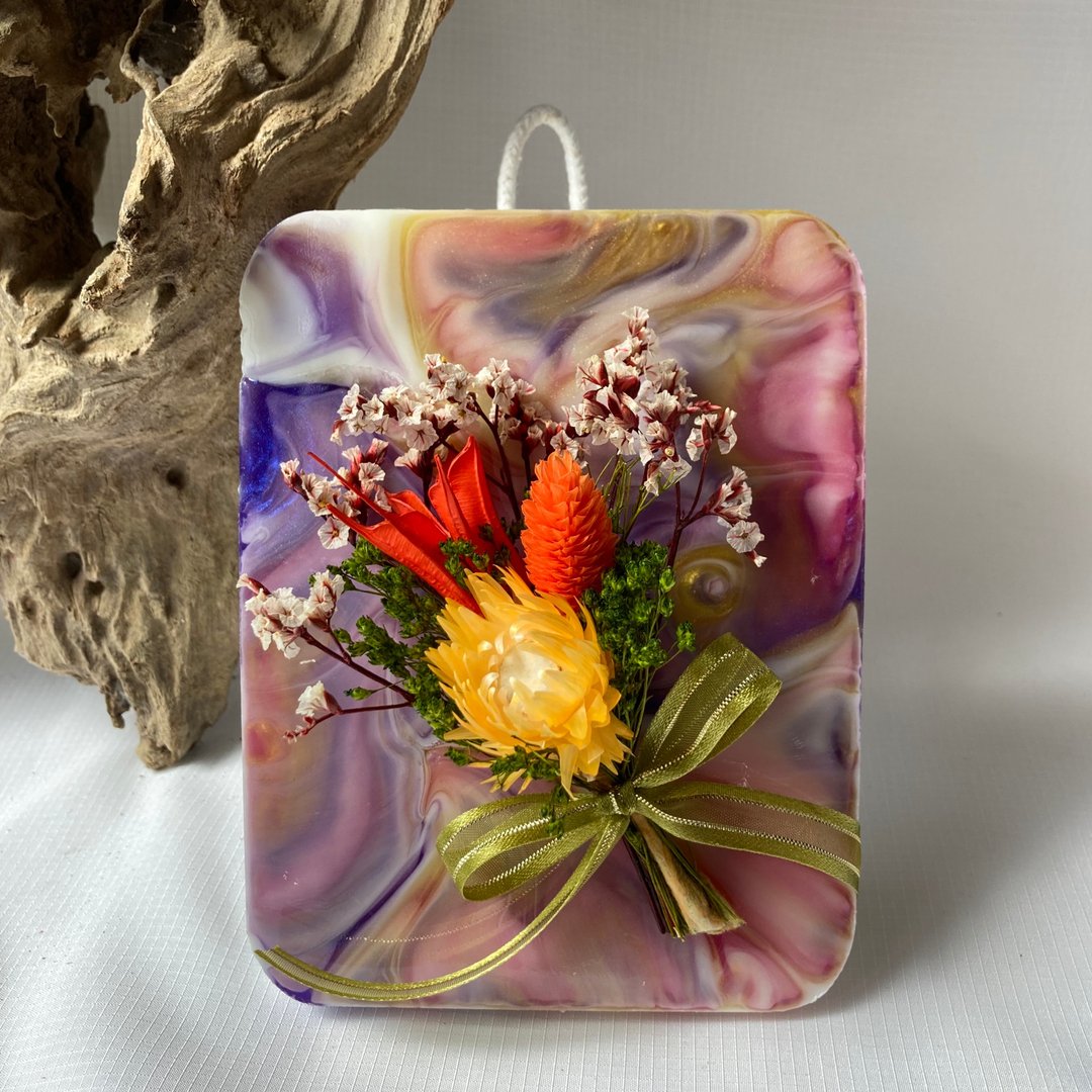 香氛干燥花 永生花 壁饰 泼墨板画 流动艺术 独一无二 - 香薰/精油/线香 - 其他材质 多色