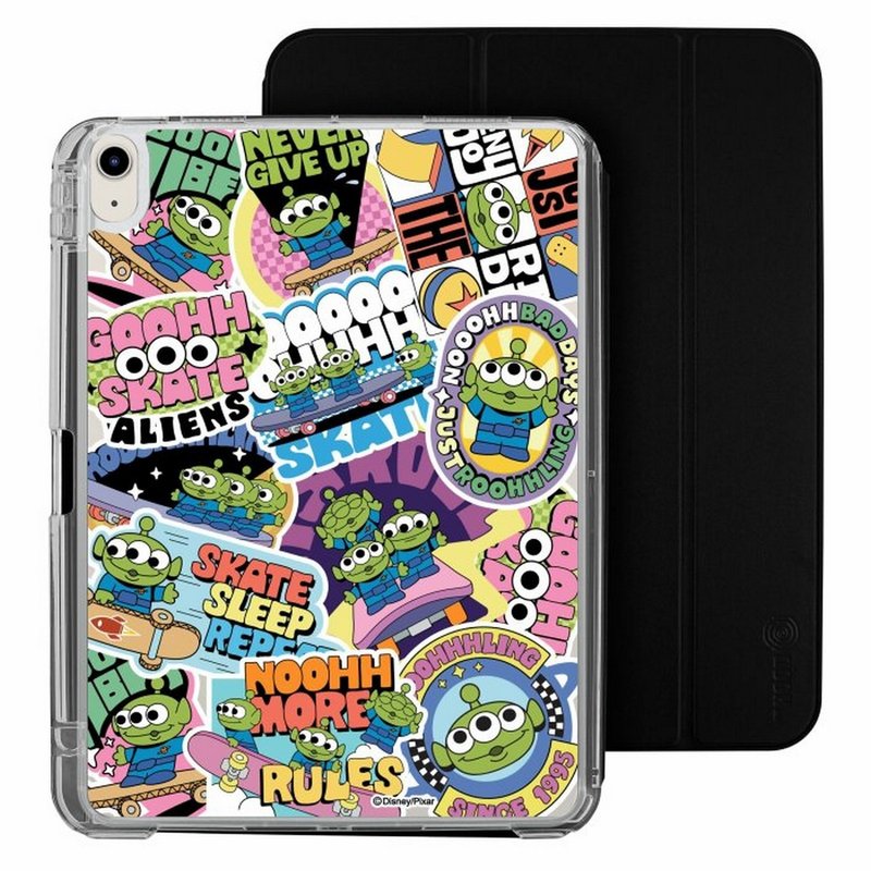 迪士尼三眼怪图案iPadAirPro2024mini7可拆式防摔透明实色折套 - 平板/电脑保护壳 - 塑料 多色