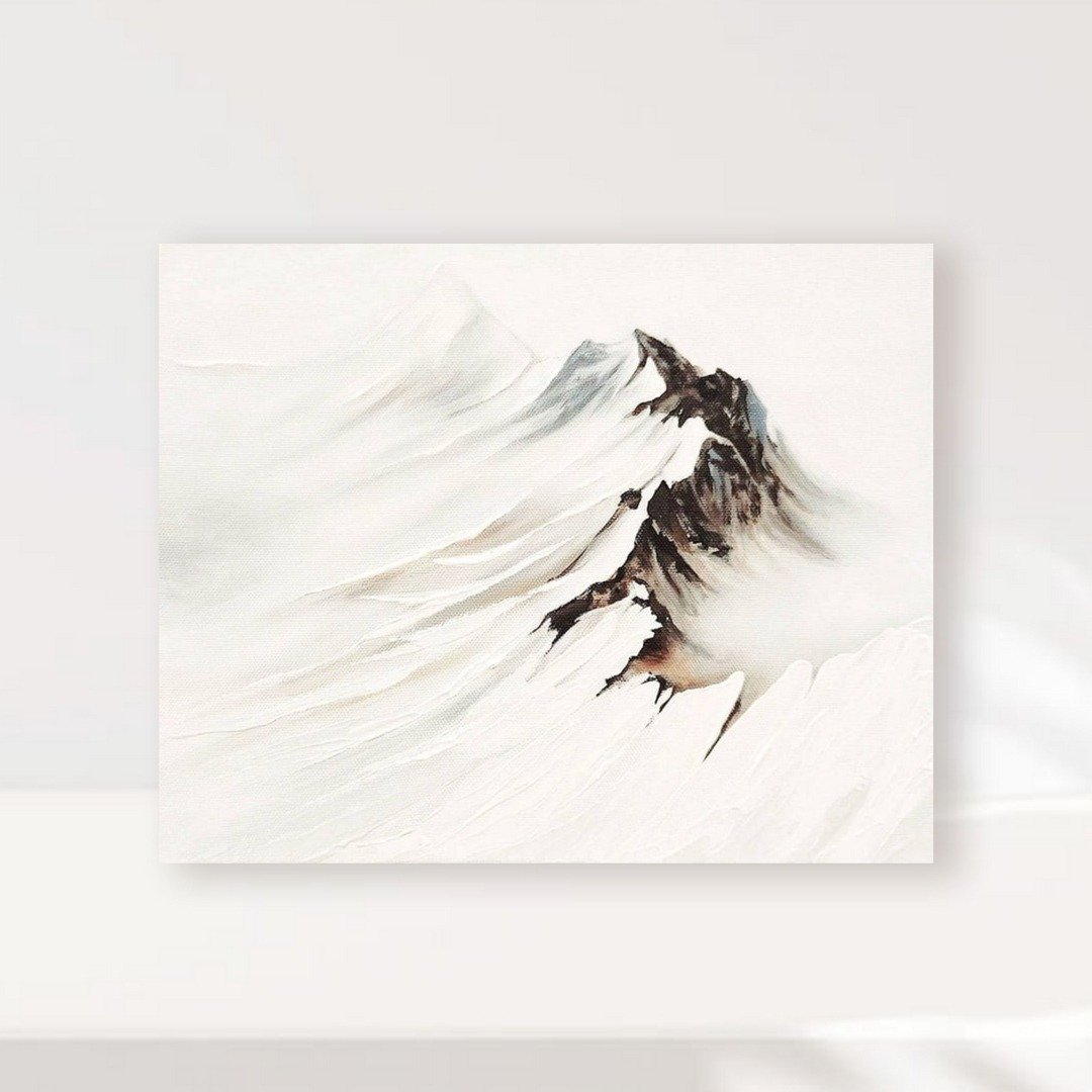 【体验】孵画室│台中画室│零基础绘画│ 肌理画│刮刀系列-雪山 - 插画/绘画/写字 - 棉 