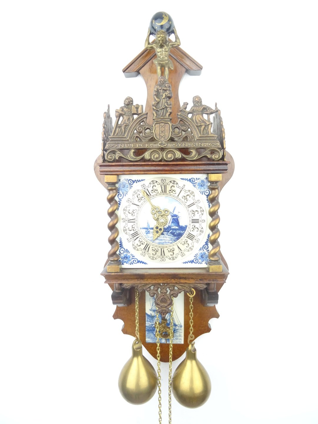 Zaanse DELFT Dutch Wall Clock Vintage Antique 8 day (Warmink WUBA Junghans Era) - 时钟/闹钟 - 木头 咖啡色