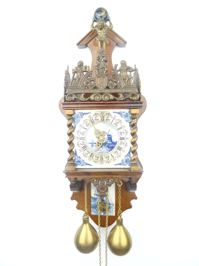 Zaanse DELFT Dutch Wall Clock Vintage Antique 8 day (Warmink WUBA Junghans Era) - 时钟/闹钟 - 木头 咖啡色