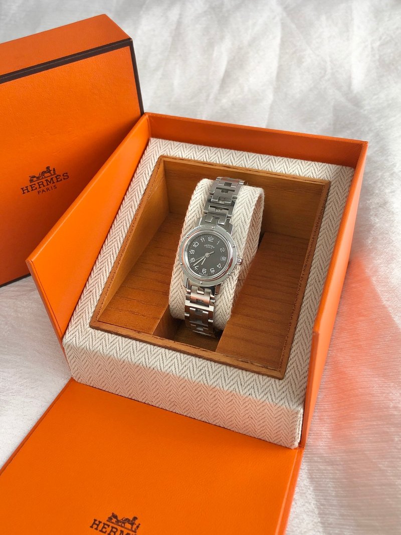 【 日本直送 名牌中古包 】HERMES 爱马仕 手表 银色 Clipper vintage 古董 6c76vx - 女表 - 不锈钢 银色