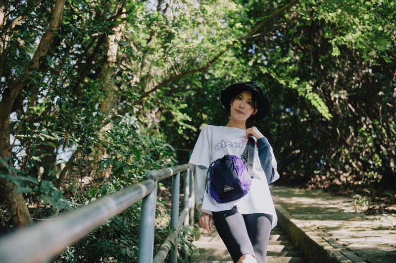 THEO抽绳两用袋 - 侧背包/斜挎包 - 环保材料 紫色