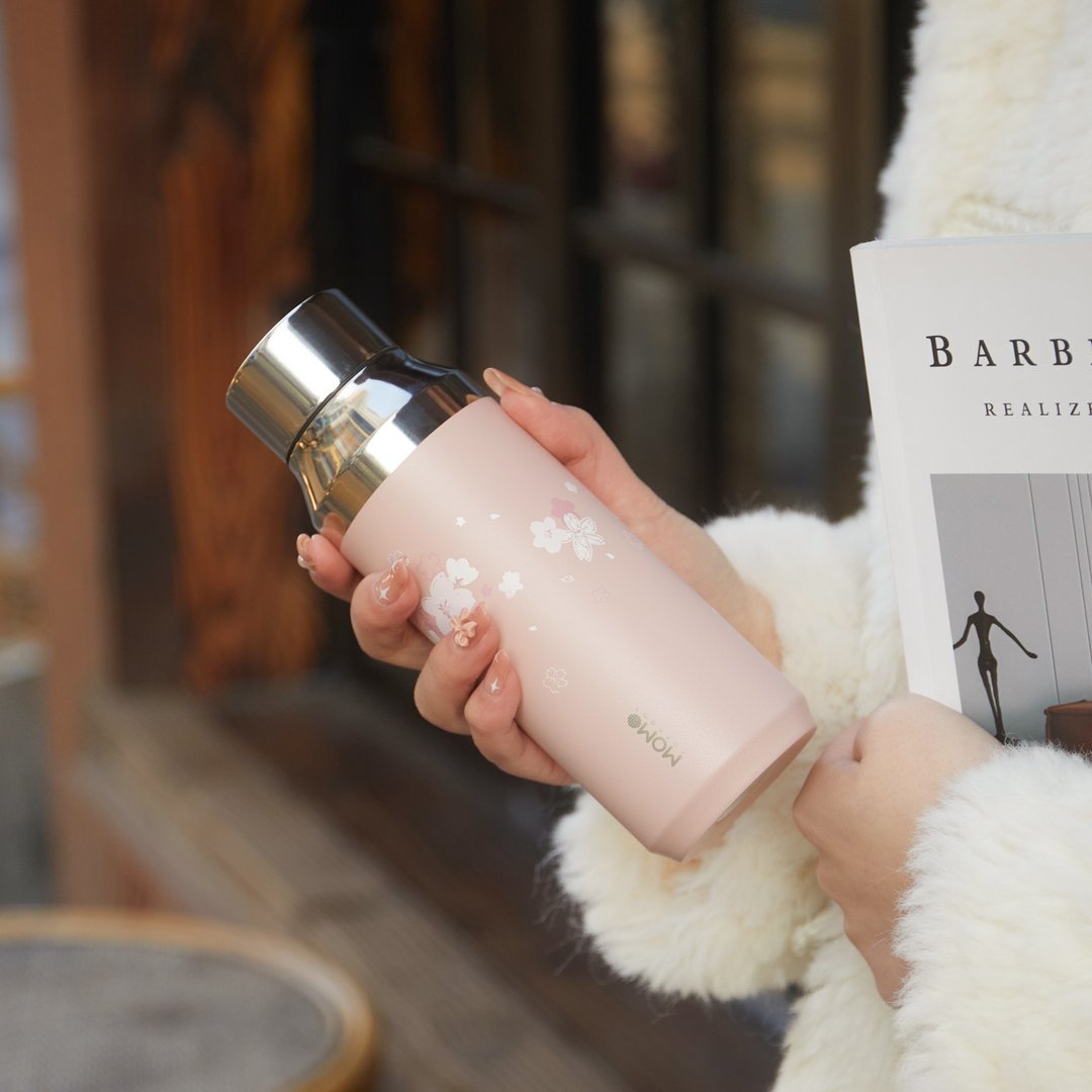 限定 | 日本 MOMOCONCEPT Geometry 几何保温杯瓶 410ml - 保温瓶/保温杯 - 不锈钢 粉红色