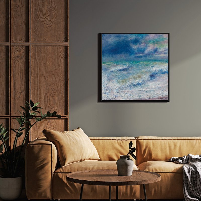 雷诺瓦_海景(方) - 雷诺瓦系列挂画/艺术挂画/装饰画/菠萝选画所 - 海报/装饰画/版画 - 棉．麻 蓝色