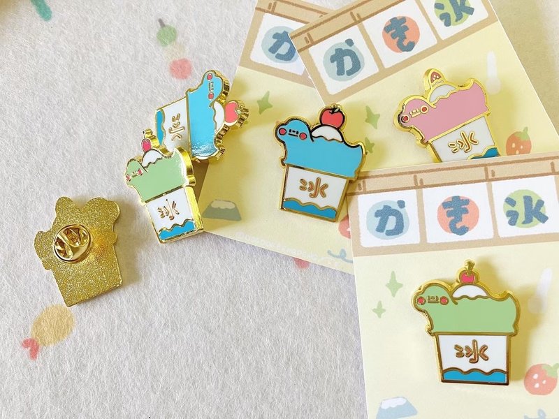 狗狗夹星/原创金属徽章/雷龙刨冰_3款 - 徽章/别针 - 其他金属 