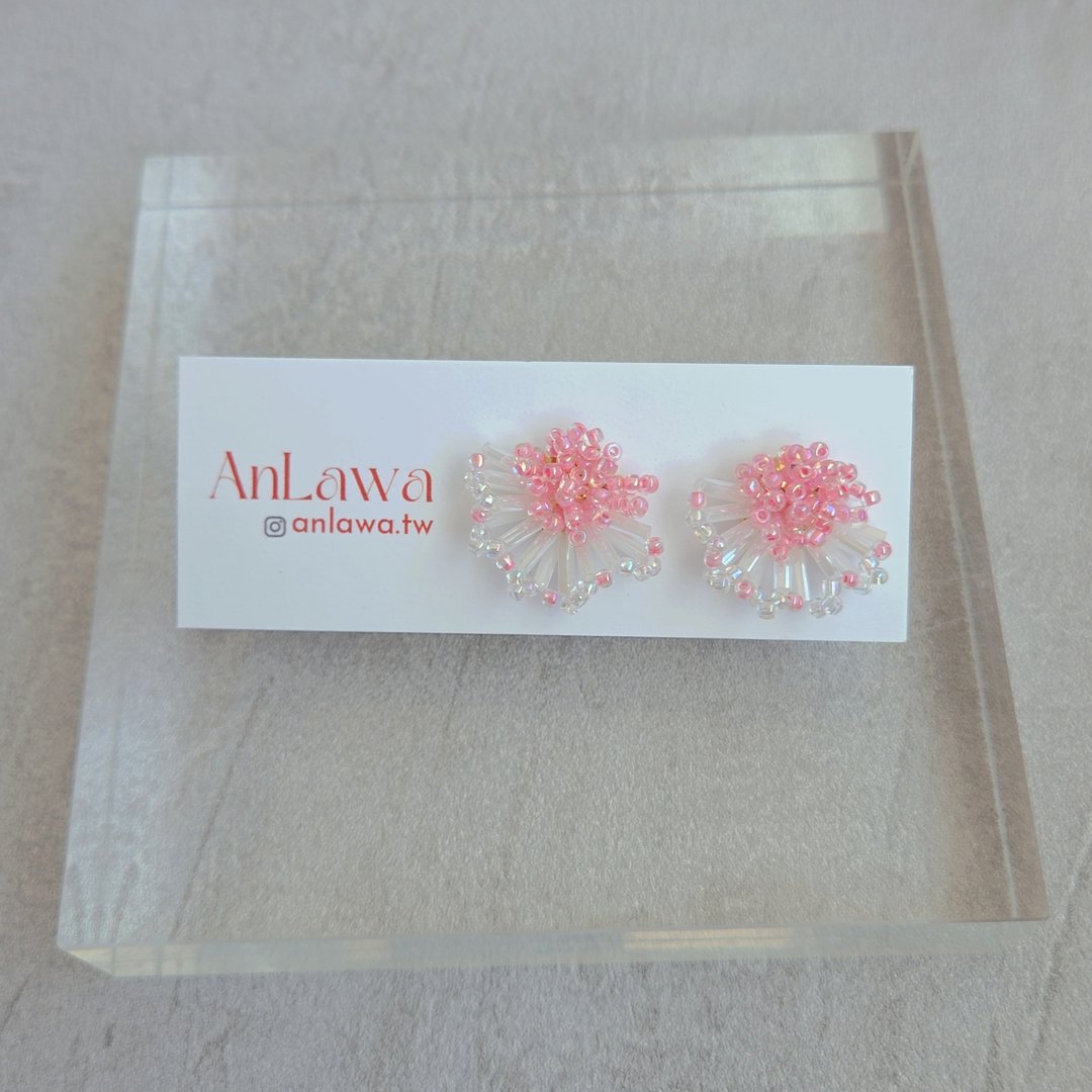耳环【精灵纱裙】粉 _ AnLawa - 耳环/耳夹 - 其他材质 粉红色