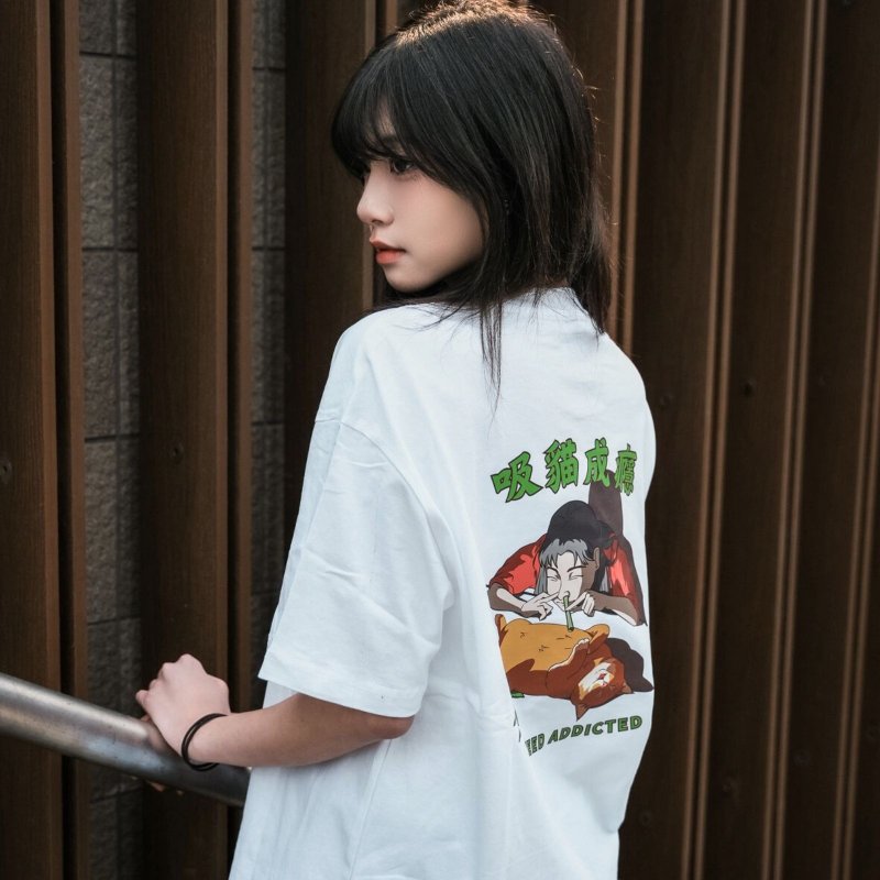 【CREEPS】Cat-Weed 宽松重磅印花T恤 210g - 男装上衣/T 恤 - 棉．麻 多色