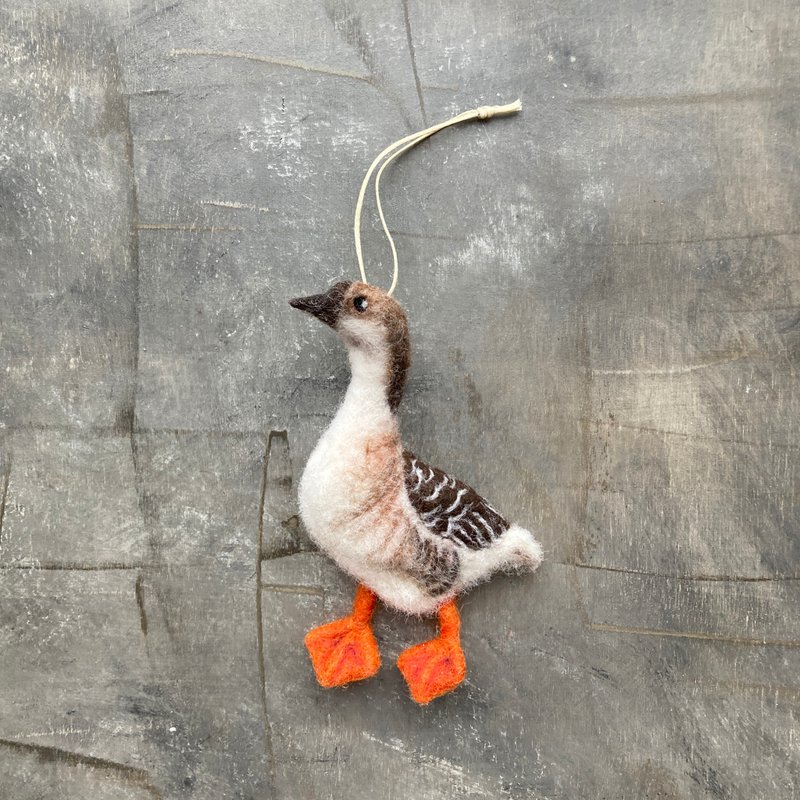 女士羊毛毡白鹅胸针饰品可爱小鸟别针首饰 - 胸针 - 羊毛 白色