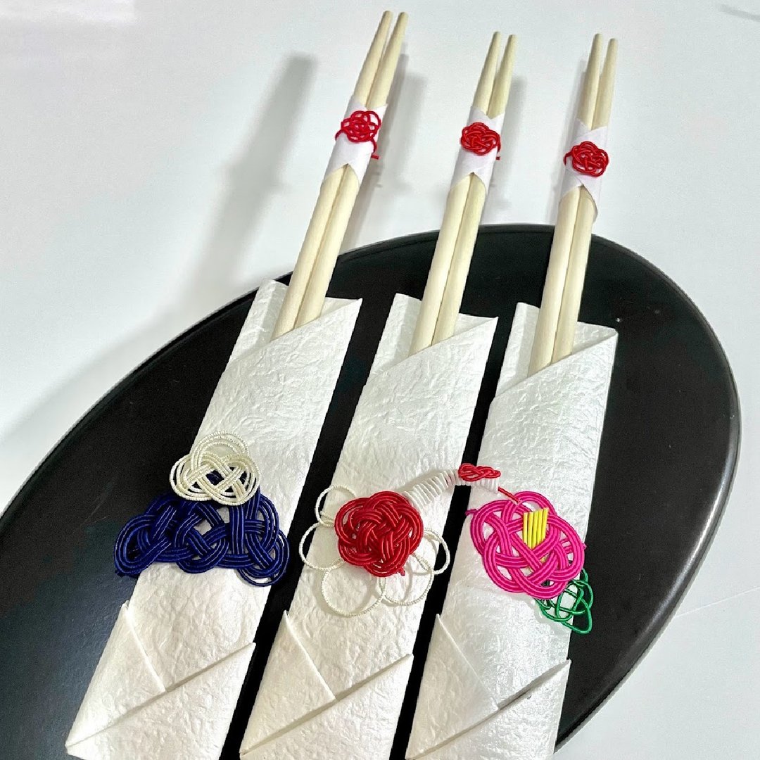 [Japanese Tradition]*Lucky*Set of 3 For Adults For Children - 筷子/筷架 - 纸 粉红色