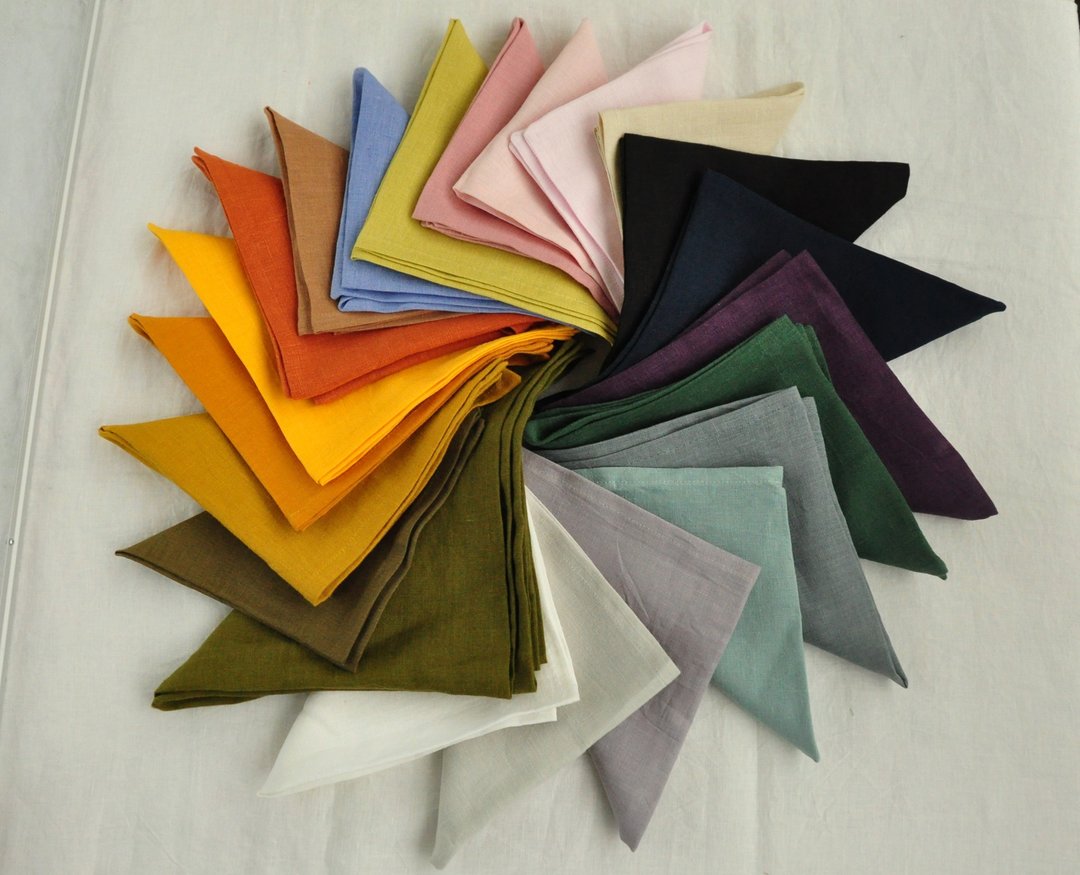 70 colors set of 2 napkins / Softened linen napkins /Table decor/Wedding napkin - 餐垫/桌巾 - 亚麻 多色
