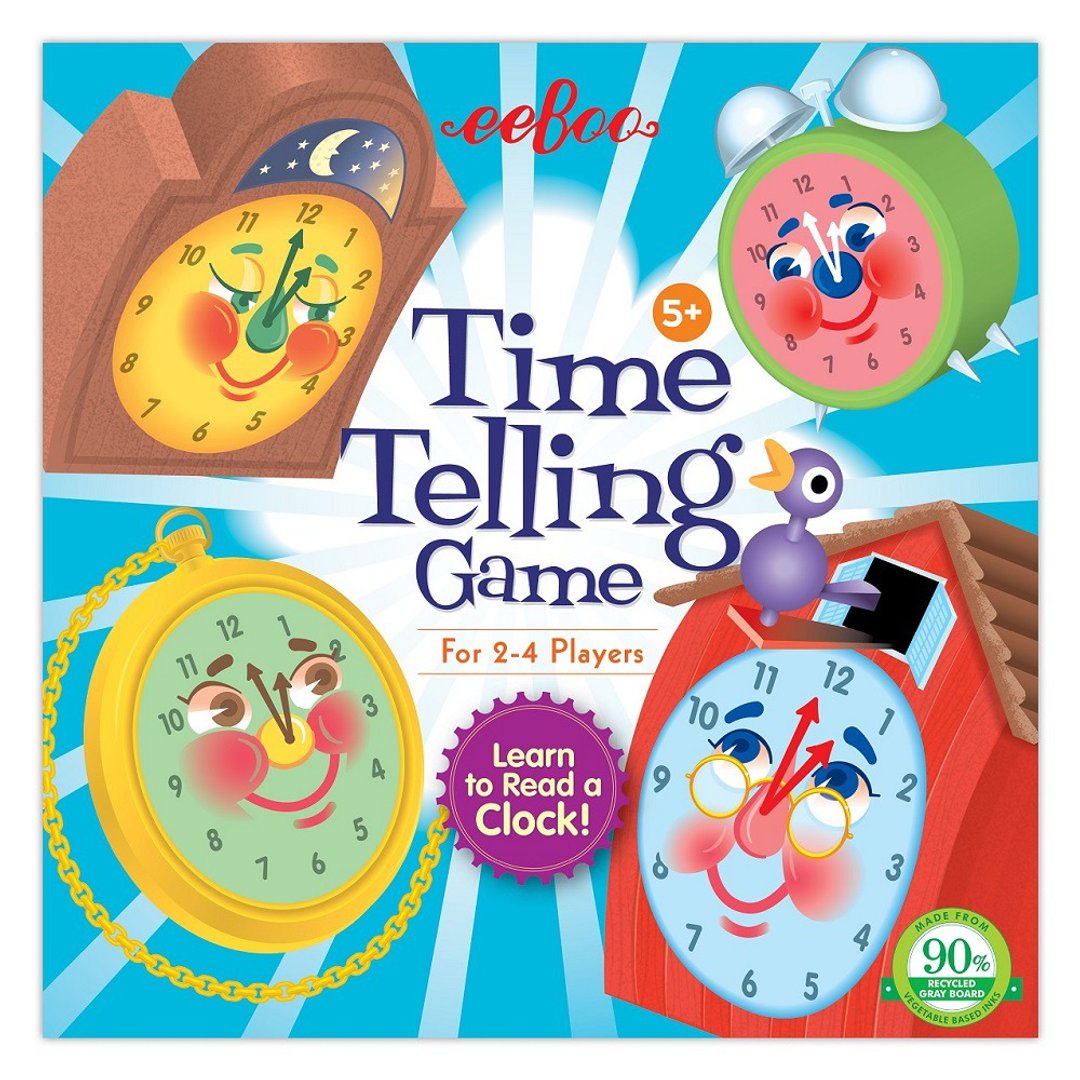 eeBoo 桌游转盘游戏 - Time Telling Game 时间游戏 - 桌游/玩具 - 纸 蓝色