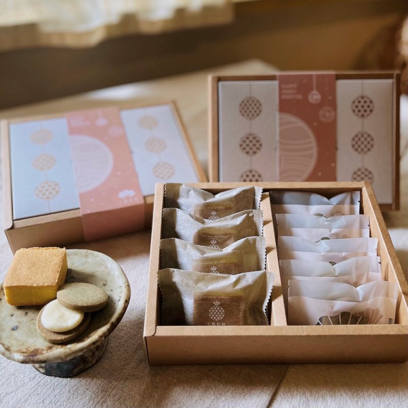【2025中秋节】凤梨酥4入 + 茶香Q饼5入 - 零食/点心 - 新鲜食材 卡其色