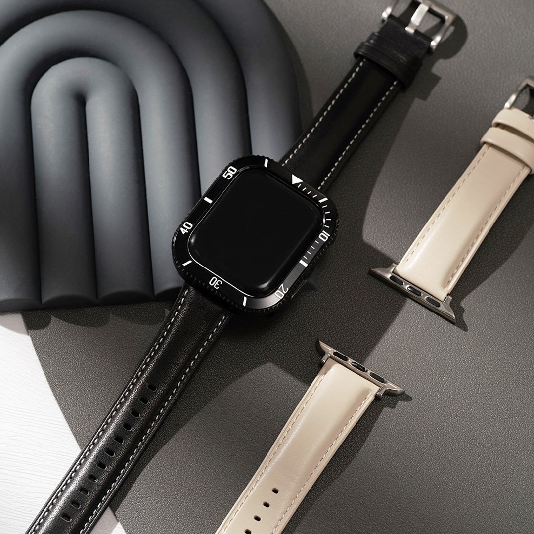 Apple watch - 黑水鬼表壳 x 皮表带 套组 - 表带 - 真皮 