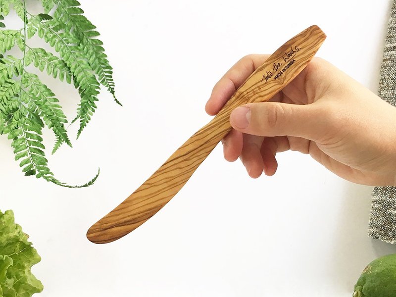 橄榄木 经典餐刀 果酱 奶油刀 - 餐刀/叉/匙组合 - 木头 橘色