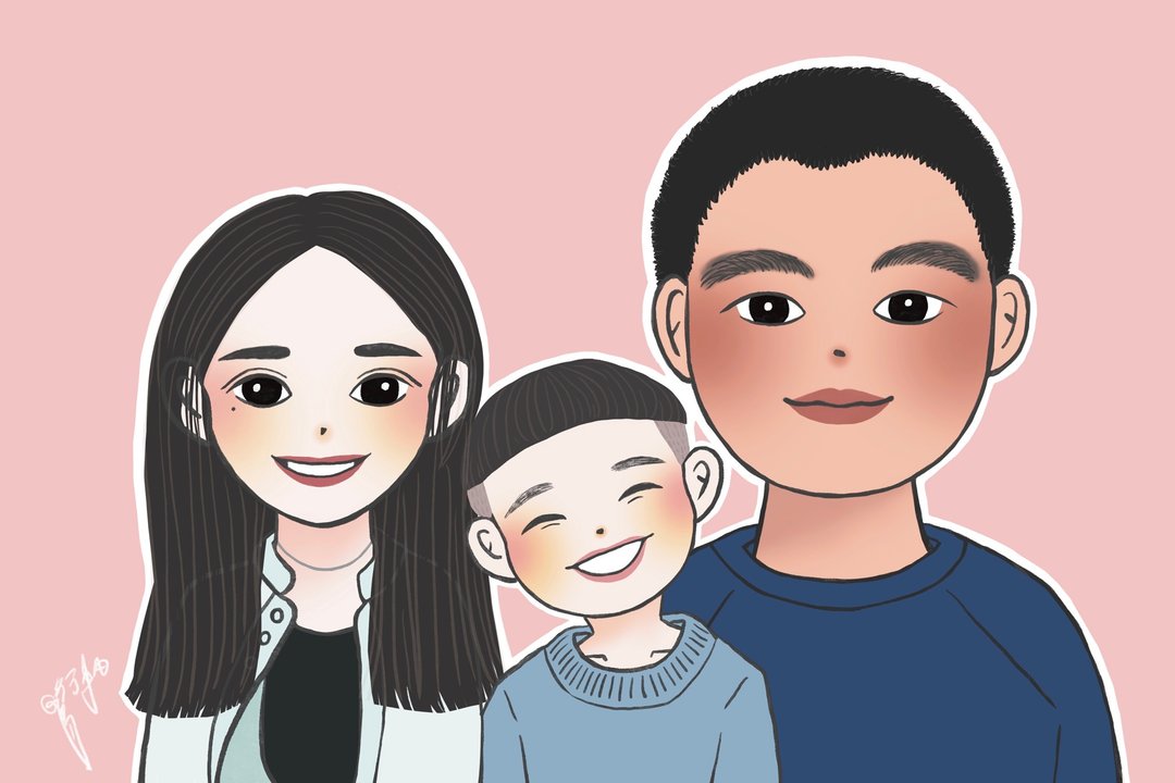 【定制化礼物】多人似颜绘 全家福 人像插画 订制 电子档 包邮 - 订制画像 - 其他材质 
