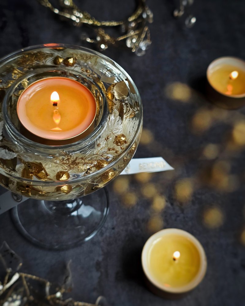 白金圣诞香槟烛杯 - 蜡烛/烛台 - 玻璃 金色