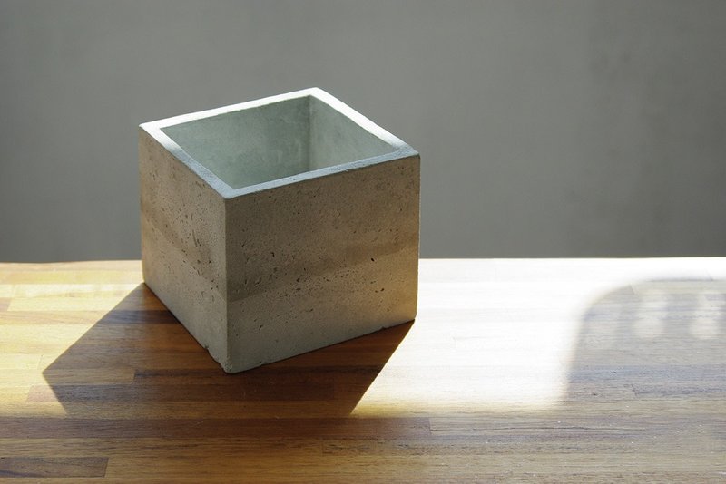 方型极简花器B - 植栽/盆栽 - 水泥 灰色