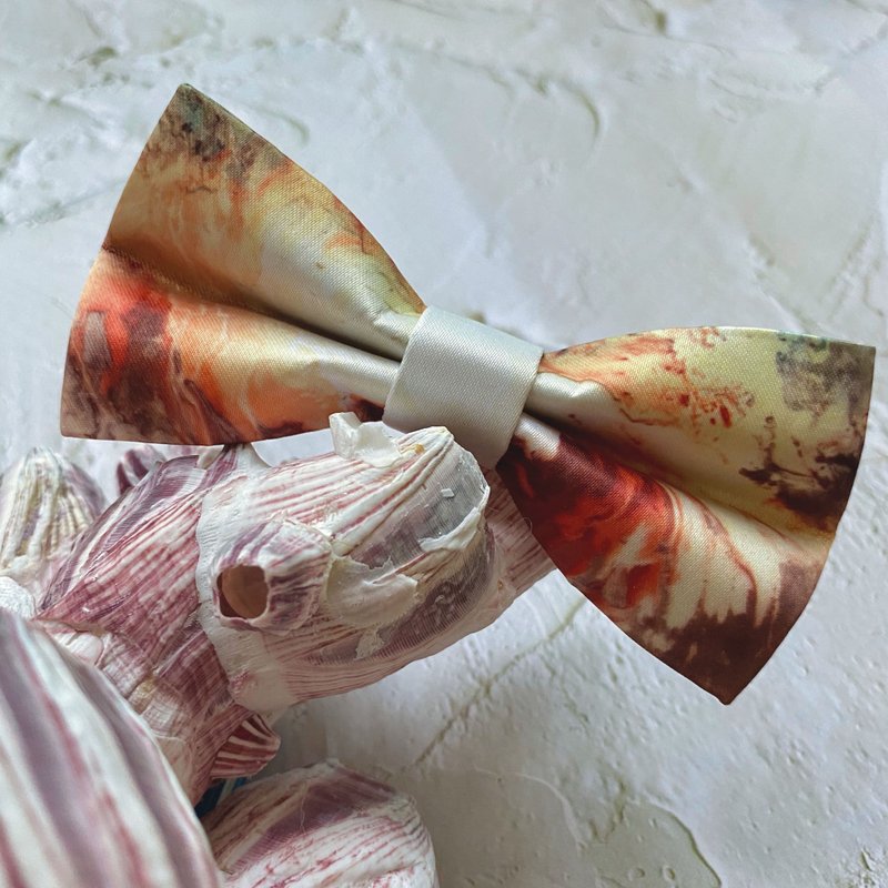 Style 0259 玛瑙的土壤 棕色印花 领结 婚礼 父亲 生日 兄弟领结 - 颈链 - 其他材质 咖啡色