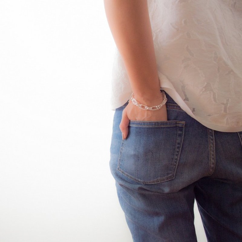 Silver chain Bracelet - 手链/手环 - 其他金属 灰色