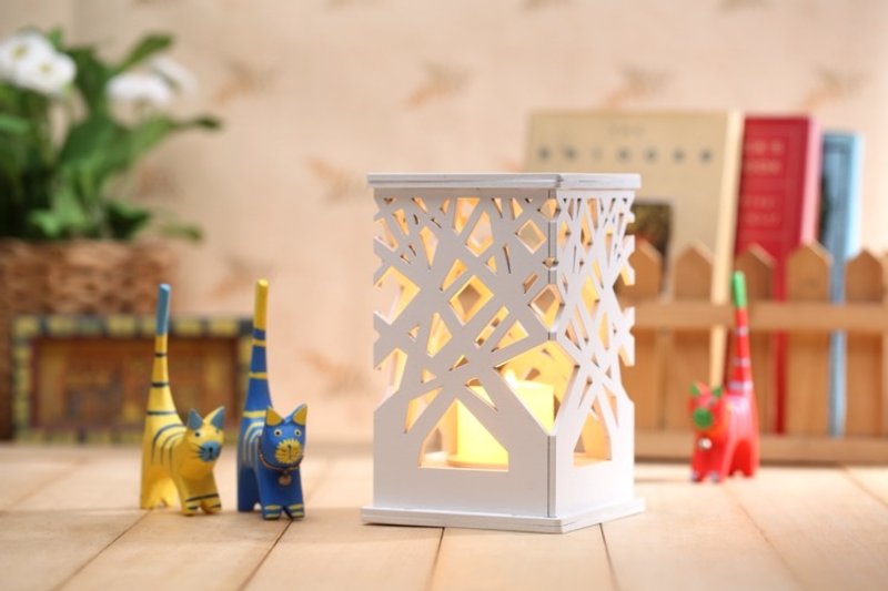 树影烛光 - 灯具/灯饰 - 木头 白色