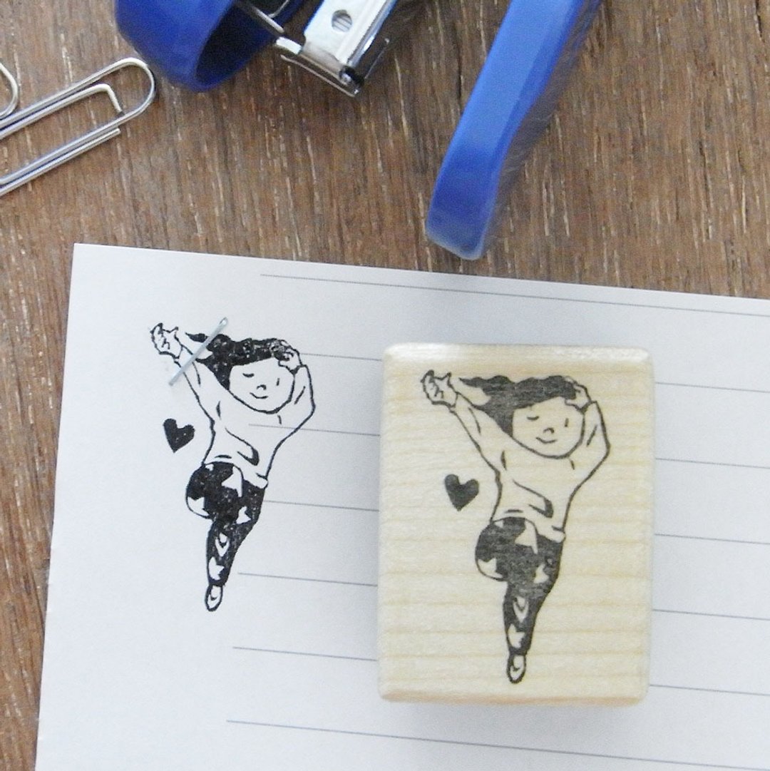 Handmade rubber stamp of for stapler Sexy girl - 印章/印台 - 橡胶 卡其色