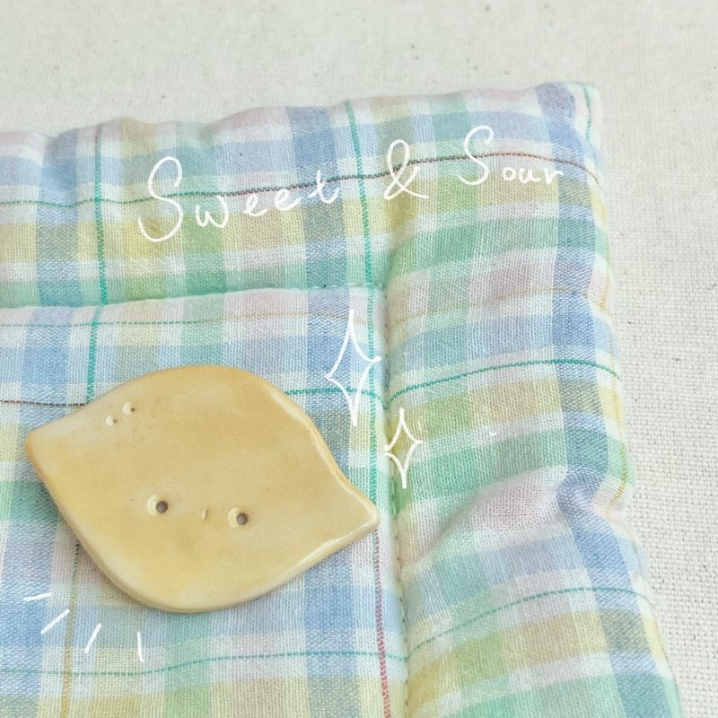 莱姆柠檬 陶瓷别针 brooch - 胸针 - 瓷 
