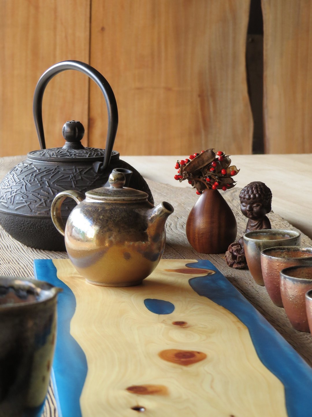 HO MOOD 解构系列—手作 原木茶盘 - 杯垫 - 木头 咖啡色