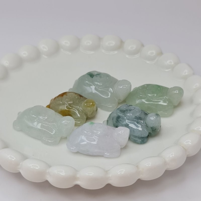 冰胶长寿乌龟钱龟吊坠摆件 | 天然缅甸玉A货翡翠 - 项链 - 玉石 