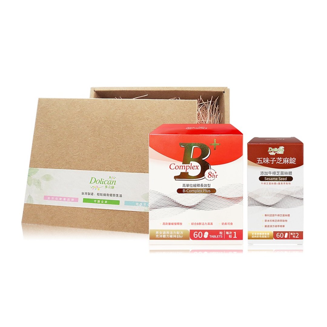 多立康 - 缓释 B 群 + 五味子芝麻锭 (元气满满礼盒组) - 健康/养生 - 塑料 红色