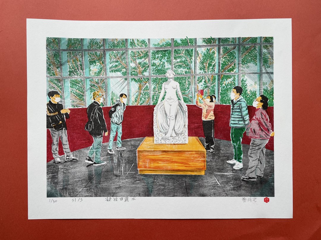 版画 凝视甘露水 - 墙贴/壁贴 - 纸 多色
