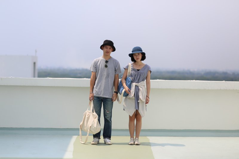 情侣包包(两件) - 侧背包/斜挎包 - 棉．麻 白色