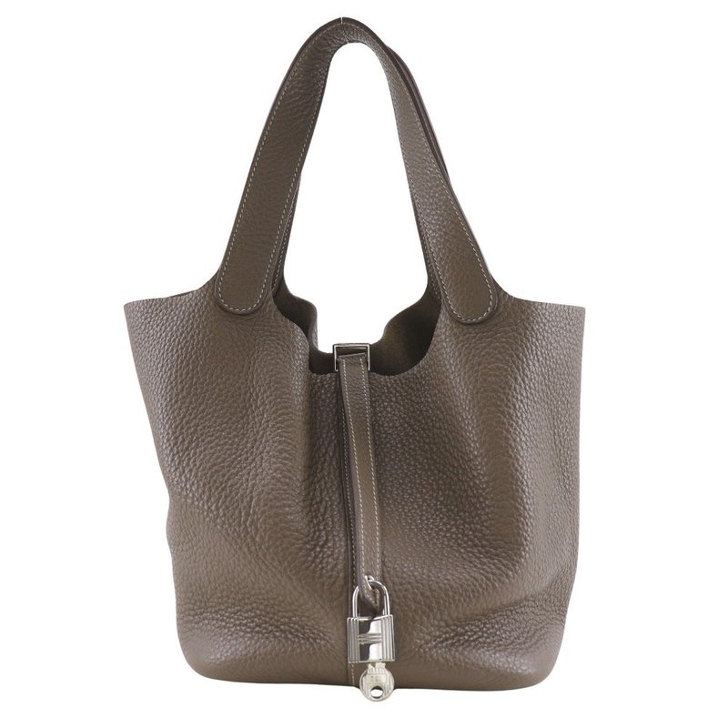 【日本直送】爱马仕 HERMES Picotin Lock MM 手提包 Taurillon Clemence 牛皮 C 压印 女仕【二手品】 - 手提包/手提袋 - 真皮 黑色
