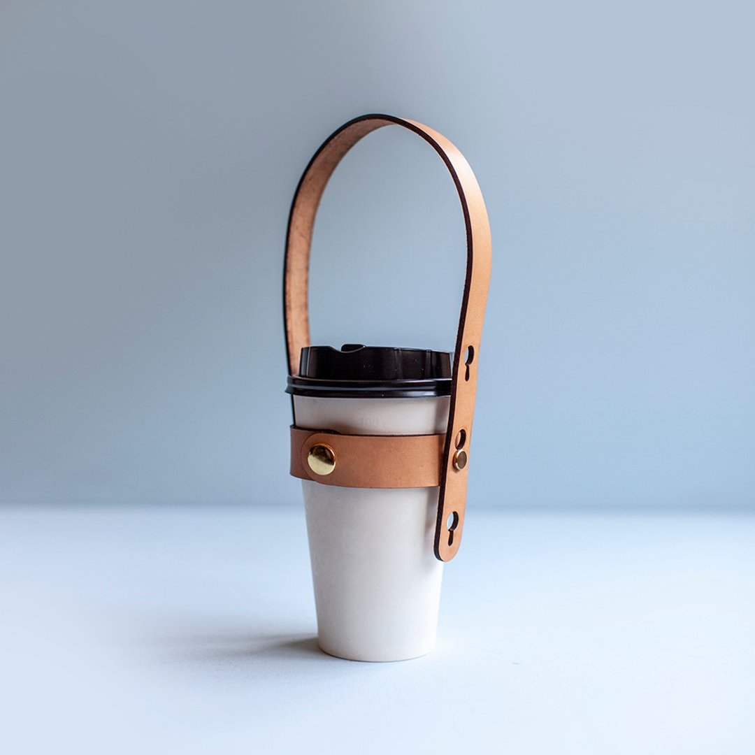 CUP HOLDER 手工牛皮饮料提带 - 水瓶/水壶 - 真皮 